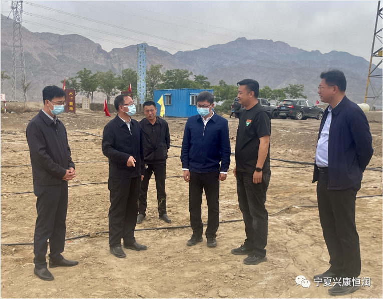 石嘴山市委書記王剛及市領(lǐng)導(dǎo)趙會(huì)勇、王宇翔蒞臨公司萬畝酸棗種植基地現(xiàn)場調(diào)研指導(dǎo)工作