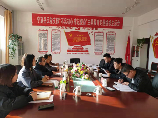 寧夏岳氏黨支部召開“不忘初心，牢記使命”主題教育專題組織生活會